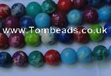 CDE2688 15.5 inches 4mm round mixed color sea sediment jasper beads