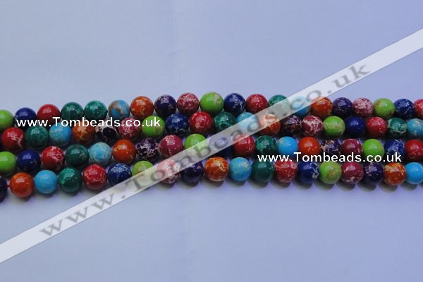 CDE2691 15.5 inches 10mm round mixed color sea sediment jasper beads