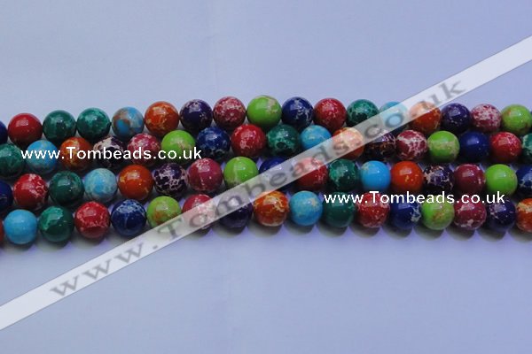 CDE2693 15.5 inches 14mm round mixed color sea sediment jasper beads