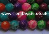 CDE2696 8mm faceted round mixed color sea sediment jasper beads