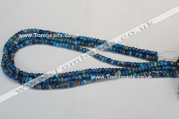 CDE274 15.5 inches 4*6mm rondelle dyed sea sediment jasper beads