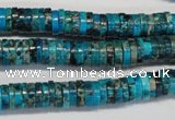 CDE276 15.5 inches 2*8mm heishi dyed sea sediment jasper beads