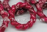 CDE29 15.5 inches 20*34mm donut shaped dyed sea sediment jasper beads