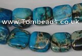 CDE300 15.5 inches 14*14mm square dyed sea sediment jasper beads