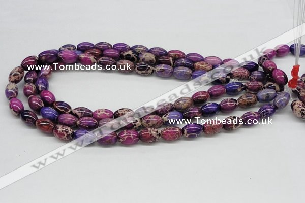 CDE31 15.5 inches 10*14mm rice dyed sea sediment jasper beads