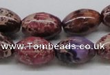 CDE32 15.5 inches 13*18mm rice dyed sea sediment jasper beads