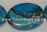 CDE320 15.5 inches 35*45mm oval dyed sea sediment jasper beads