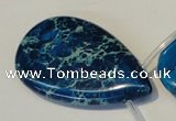 CDE345 Top-drilled 30*50mm flat teardrop dyed sea sediment jasper beads
