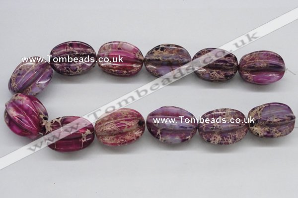 CDE37 15.5 inches 25*33mm star fruit shaped dyed sea sediment jasper beads