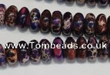 CDE372 15.5 inches 6*12mm rondelle dyed sea sediment jasper beads