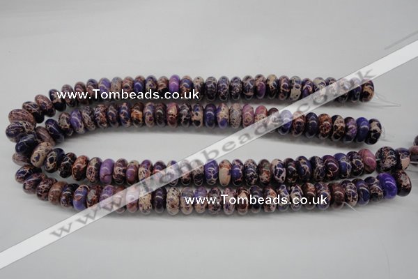 CDE373 15.5 inches 7*14mm rondelle dyed sea sediment jasper beads