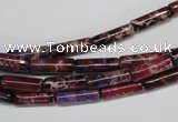 CDE376 15.5 inches 4*12mm tube dyed sea sediment jasper beads