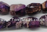 CDE38 15.5 inches 14*18mm faceted nuggets dyed sea sediment jasper beads