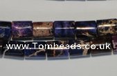 CDE380 15.5 inches 8*10mm tube dyed sea sediment jasper beads