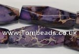 CDE386 15.5 inches 12*40mm faceted rice dyed sea sediment jasper beads