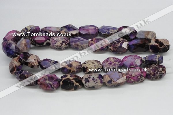 CDE39 15.5 inches 20*25mm faceted nuggets dyed sea sediment jasper beads