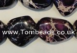 CDE394 15.5 inches 20*25mm nugget dyed sea sediment jasper beads