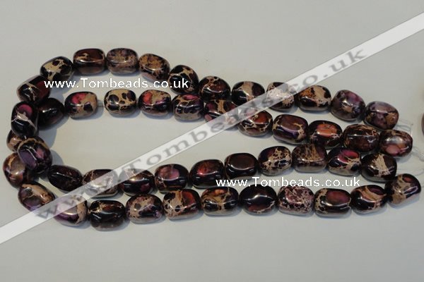 CDE395 15.5 inches 12*16mm nugget dyed sea sediment jasper beads