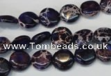 CDE397 15.5 inches 10mm flat round dyed sea sediment jasper beads