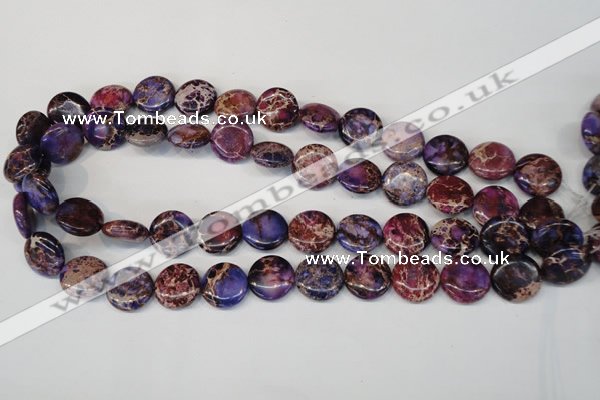 CDE408 15.5 inches 16mm flat round dyed sea sediment jasper beads