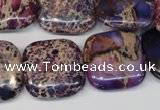 CDE428 15.5 inches 20*20mm square dyed sea sediment jasper beads