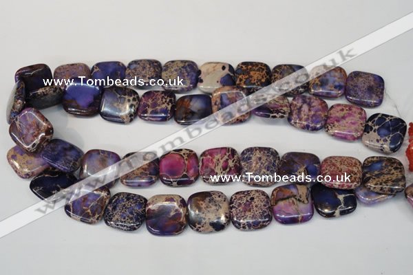 CDE428 15.5 inches 20*20mm square dyed sea sediment jasper beads