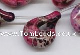 CDE43 15.5 inches 22*35mm petal shaped dyed sea sediment jasper beads