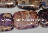 CDE440 15.5 inches 20*30mm rectangle dyed sea sediment jasper beads