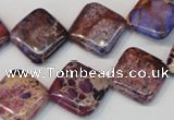 CDE445 15.5 inches 16*16mm diamond dyed sea sediment jasper beads