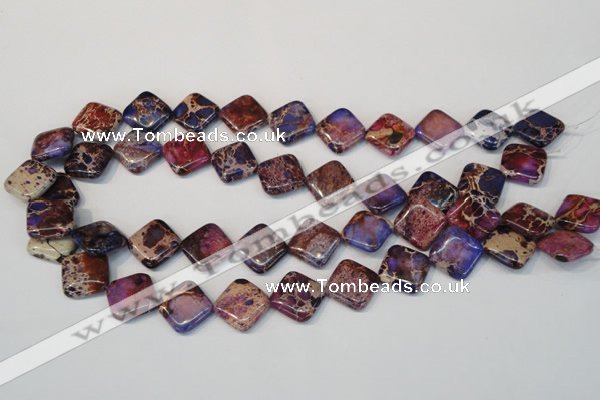 CDE445 15.5 inches 16*16mm diamond dyed sea sediment jasper beads