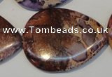 CDE461 15.5 inches 30*40mm flat teardrop dyed sea sediment jasper beads