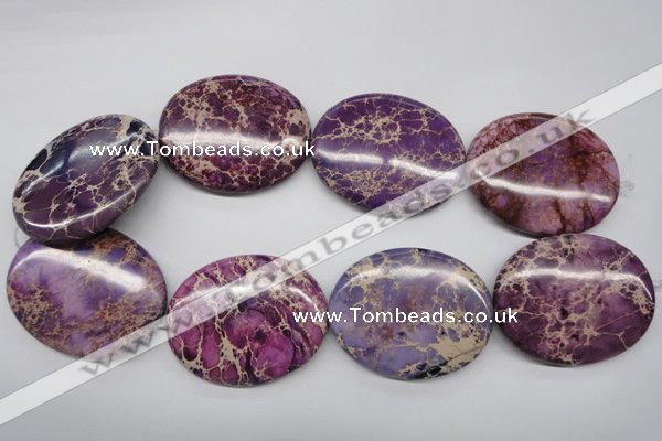 CDE470 15.5 inches 40*50mm oval dyed sea sediment jasper beads