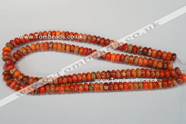 CDE501 15.5 inches 6*10mm rondelle dyed sea sediment jasper beads