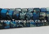 CDE52 15.5 inches 6*6mm cube dyed sea sediment jasper beads wholesale