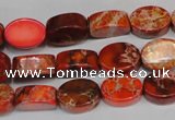 CDE528 15.5 inches 10*14mm oval dyed sea sediment jasper beads