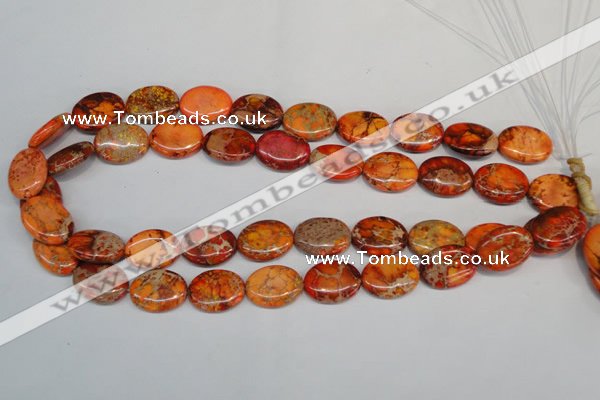 CDE532 15.5 inches 15*20mm oval dyed sea sediment jasper beads