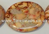 CDE537 15.5 inches 35*45mm oval dyed sea sediment jasper beads