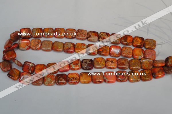 CDE540 15.5 inches 14*14mm square dyed sea sediment jasper beads