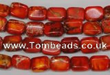 CDE551 15.5 inches 8*10mm rectangle dyed sea sediment jasper beads