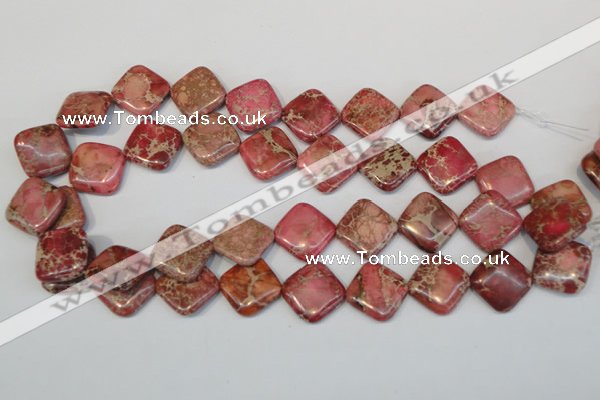 CDE570 15.5 inches 18*18mm diamond dyed sea sediment jasper beads