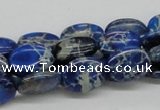 CDE58 15.5 inches 12*16mm oval dyed sea sediment jasper beads