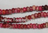 CDE584 15.5 inches 3*6mm rondelle dyed sea sediment jasper beads