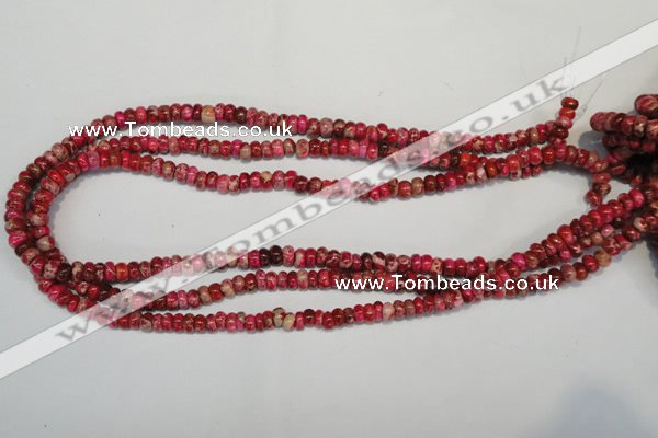 CDE584 15.5 inches 3*6mm rondelle dyed sea sediment jasper beads