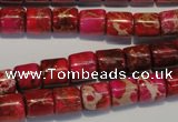 CDE595 15.5 inches 8*8mm tube dyed sea sediment jasper beads