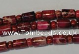 CDE597 15.5 inches 3*6mm rondelle 6*9mm tube dyed sea sediment jasper beads