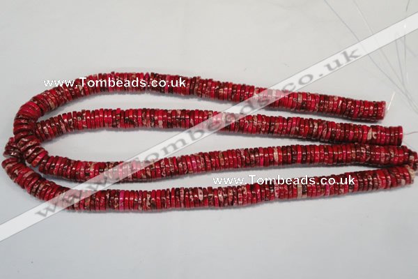 CDE602 15.5 inches 2*10mm heishi dyed sea sediment jasper beads