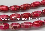 CDE605 15.5 inches 8*12mm rice dyed sea sediment jasper beads