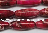 CDE607 15.5 inches 11*31mm rice dyed sea sediment jasper beads