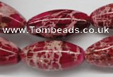 CDE609 15.5 inches 15*30mm rice dyed sea sediment jasper beads