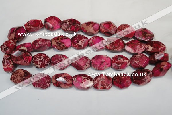 CDE615 15.5 inches 18*24mm faceted nugget dyed sea sediment jasper beads